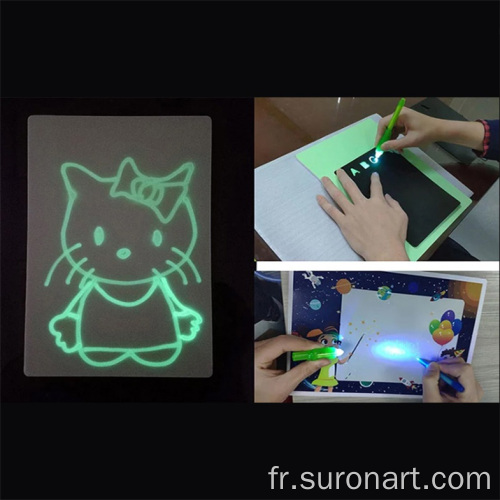 Dessiner avec une planche à dessin fluorescente amusante et légère